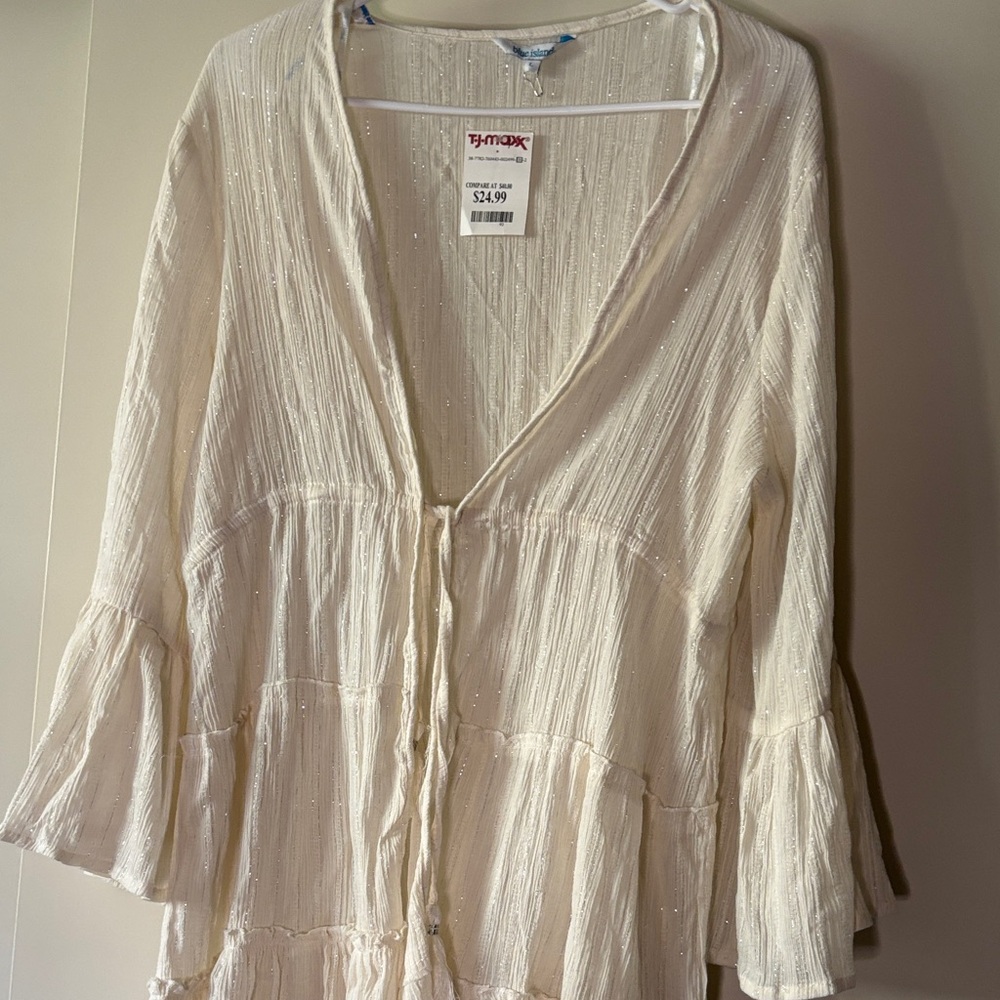 Blue Island Textured Cream Top